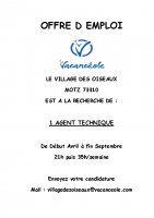 Offre emploi Village des Oiseaux