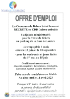 offre emploi saisonnier parking Brison 2023